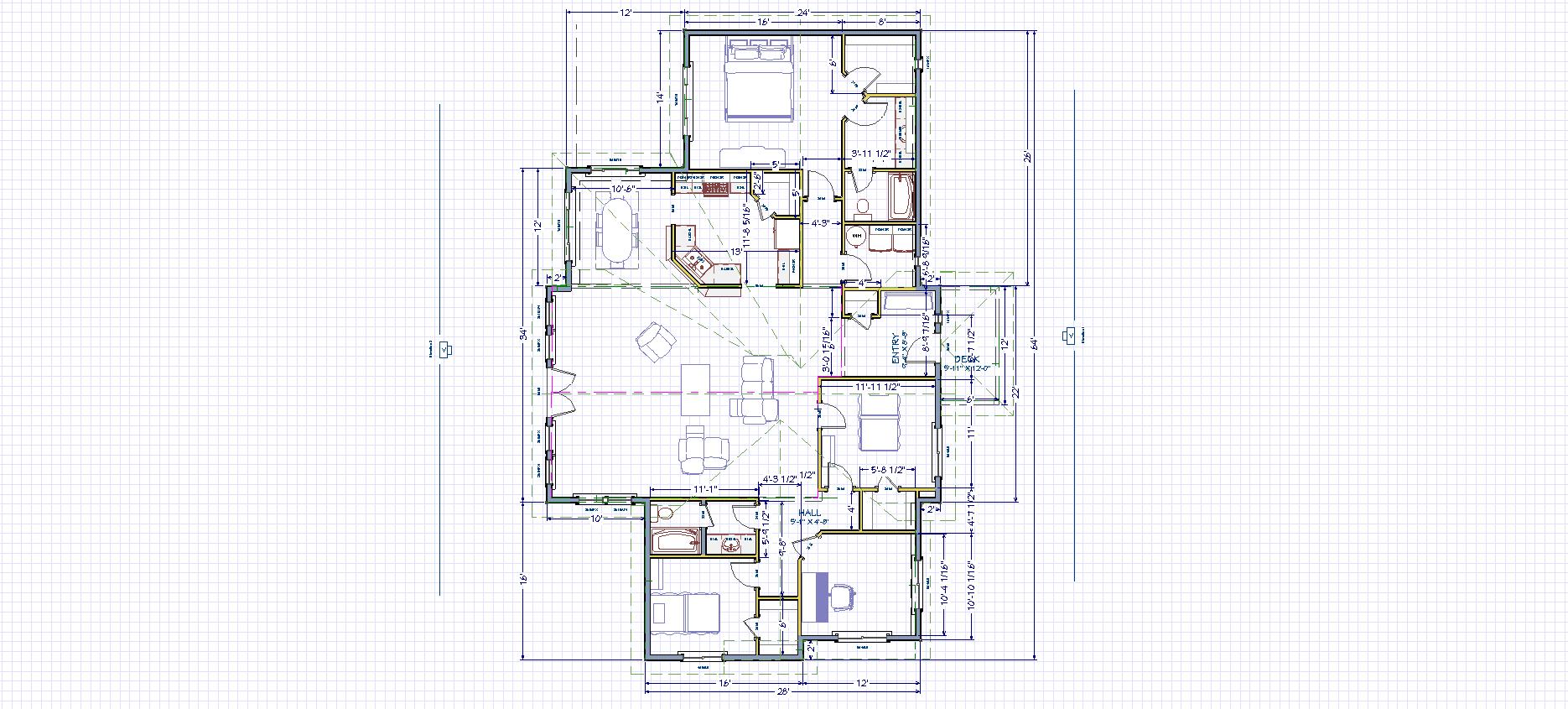 BUCKALLEW Original-3-2-0+Office-Color Floor Plan